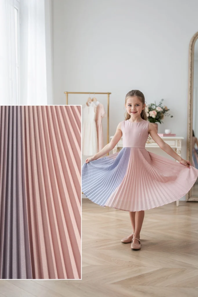 Robe plissée rose et violette pour fille